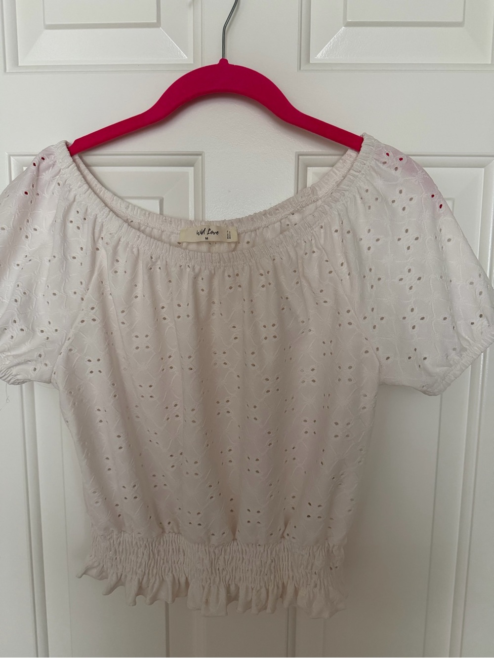 White Eyelet Crop Top